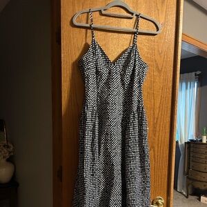 NTW - Madewell Black and Tan/Cream Checkered  Maxi Dress